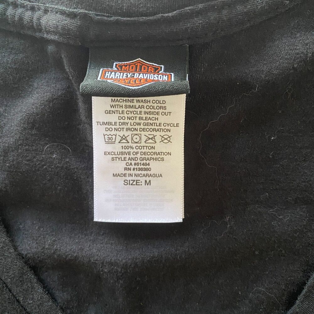 Harley-Davidson Appalachian Black V Neck T-Shirt Cotton Mechanicsburg, PA Sz M - Picture 5 of 9